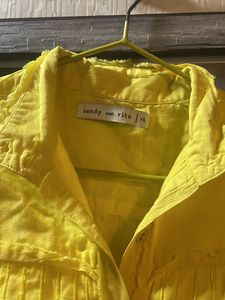 Yellow Sleeveless Button-Up Top