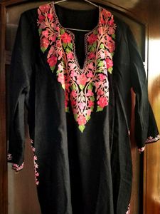 Wool Embroidered Pheran from Kashmir