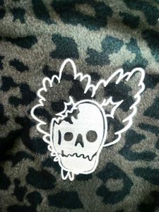 Leopard Print SKULL Embroidery VARSITY JACKET