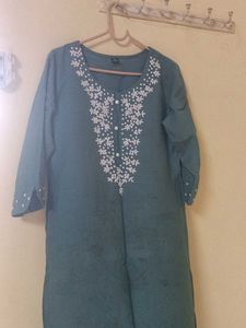 Green Embroidered Kurti