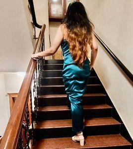 Green Satin Dress