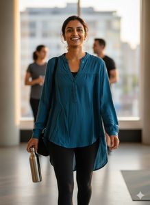 💙 Flowy Teal Dream! 🌊 H&amp;M Viscose Tunic