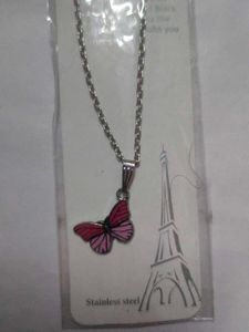 Butterfly Eiffel Tower Necklace