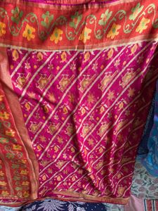 Pink &amp; Orange Saree with Blouse
