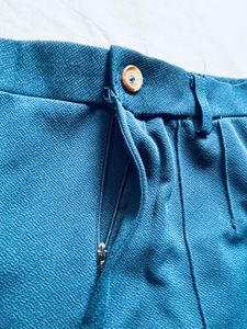 Chic Teal High Waist straight fit Trouser