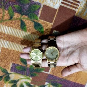 Combo Of 2 Sonata Gold Watch