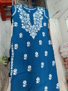 Lakhnavi Hand Embroidery Long Kurti