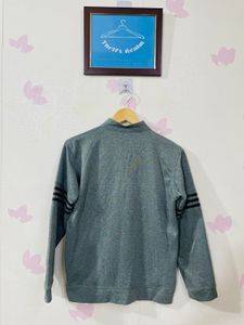 Adidas Grey Zipper Full Sleeve Jacket