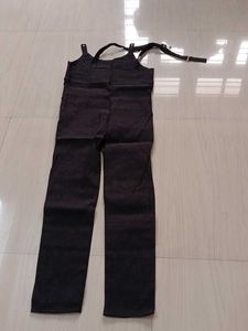 Black Adjustable Strap Overalls
