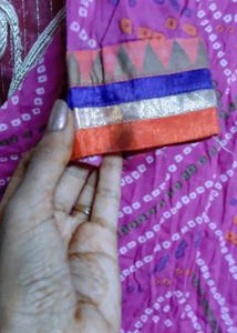 Pink Bandhani Angrakha Dress