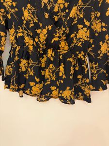 Floral Print Wrap Top