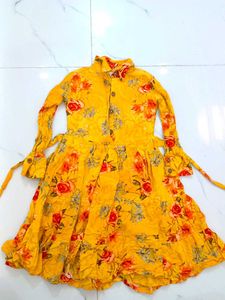 Cute Floral Yellow Dress