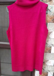 COVINGTON Hot Pink Sleeveless High Neck Top