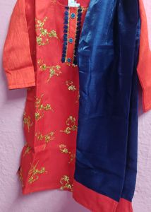 red and blue colour suit