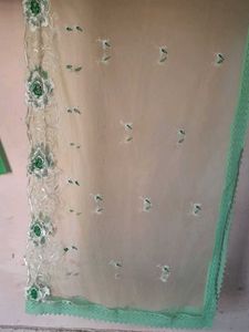 Elegant Green Floral Dupatta
