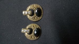 Elegant Black &amp; Golden Oxidized Eartops