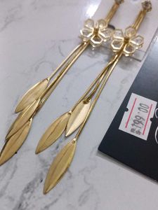 Elegant Gold Tone Dangle Earrings