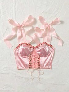 Pink Floral Detail Corset