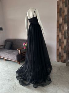 Black Tulle Satin Corset Style Gown