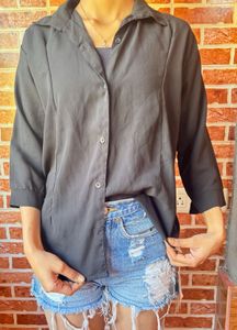 Savana Chic Black Button-Down Shirt