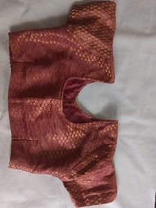 Elegant Mauve &amp; Gold Ethnic Saree Blouse Top