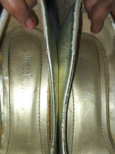 Gold Pointed Toe Heels