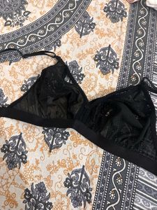 Black Lace Designer Bra, Bust- 34 B