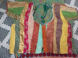 Floral Embroidered Green Saree