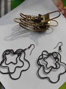 Earrings and Hair Clip Set