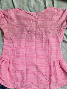 Pink Peplum Top ( Size M )