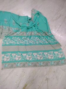 Ponam Coral Green Saree