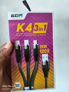 KDM K4 3-in-1 Fast Charging Cable