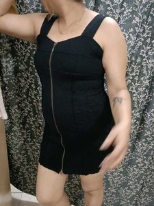 Black Zip Front Dress