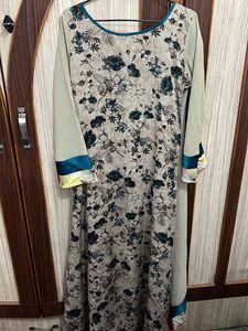 Pakistani Embroidered A Line Kurti Set