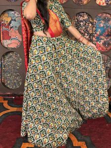 Green Printed Kurta Set