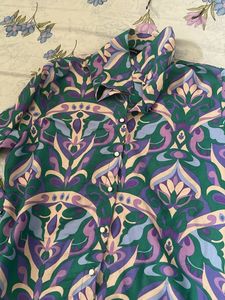 Madame Printed Shirt With Pearl Buttons