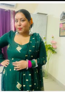 Green Silk Embroidered Kurta Set Fixed Price