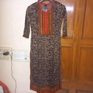 Latest Cotton Kurti With Embroidery And Mirror Work