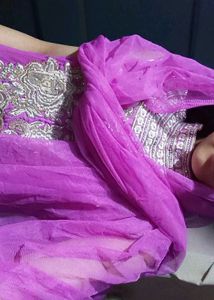 Purple Gown with Silver Detail