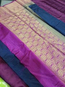 Elegant Navy Blue Silk Saree