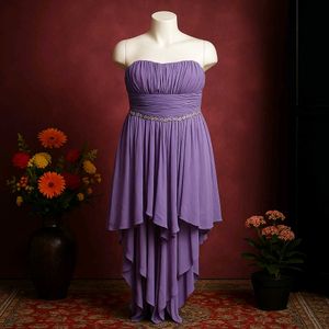 Purple Strapless Dress