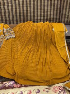 Elegant Mustard Yellow Embellished Outfits