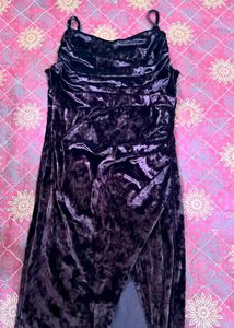 Velvet Slit Maxi Dress