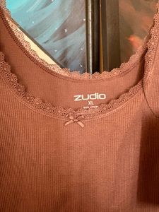 Zudio Brown Lace Tank Top