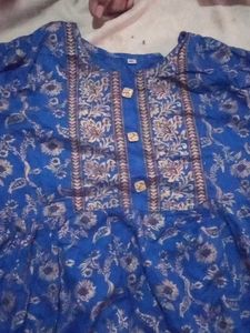Blue Floral Kurta