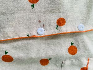 Cute Orange Print Night Suit