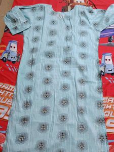 Mint Green Printed Kurti Dress