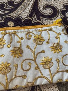 Floral Embroidered Pouch