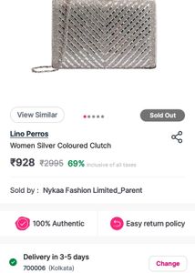 lino Perros Sparkling Silver Evening Clutch