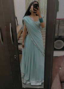lehnga choli sky blue